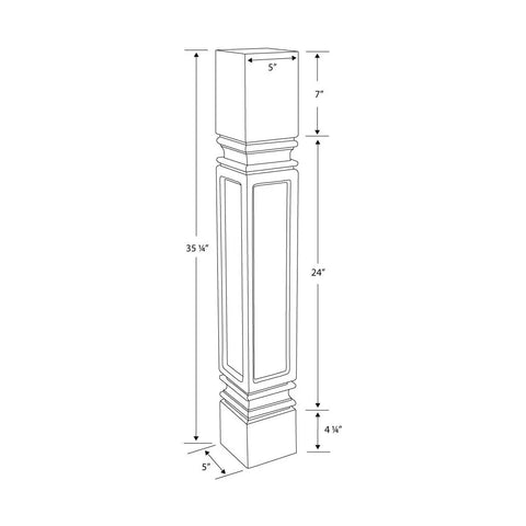 North American Solid Hard Maple Kitchen Island Leg Built Tough For Indoor Use Thirty Five And A Quarter Inches High Five Inches Wide