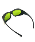 Professional Laser Safety Glasses Provide Beefy OD5 Protection For 660Nm And 800 To 1095Nm Erbium Systems with green lenses.
