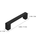 Vintage Zinc Alloy Cabinet Handles Matte Black For Kitchen And Dresser Drawers, 4.60in solid drawer pull with dimensions