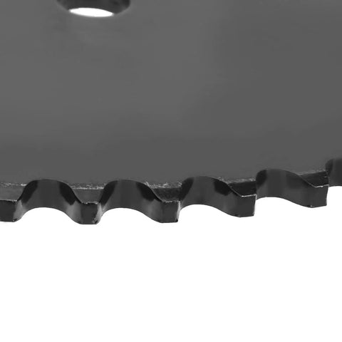 Close-up of 60 tooth sprocket with 35 chain 51mm bore replacement, beefy heavy duty steel for go kart and Predator engines.