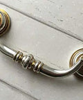 Vintage Look Bail Drawer Pulls With Classic Retro Vibe, 4-1/4 Inch Center-to-Center Dresser Pulls, Antique Silver finish on wood surface