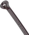 Close-up of Beefy 50 Lb UV Resistant Black Nylon Cable Tie With Stainless Steel Locking Device, 7 Inch, Halogen Free Plenum Rated