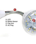 Motion Activated LED Night Light For Plug In Outlet White With Photocell Sensor Auto On In Darkness Energy Saving Light