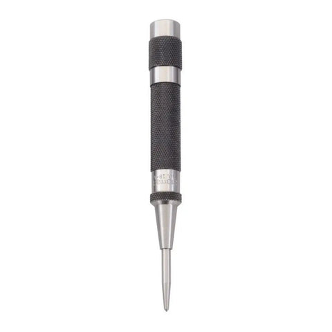 Automatic Center Punch With Adjustable Stroke Built Tough Steel Construction 5 Inch Length Nine Sixteenths Inch Punch Diameter Lightweight Knurled Handle Corrosion Resistant Auto Strike For Precise Marking