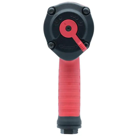 Half Inch Drive Air Impact Wrench With 20 Piece Socket Set, High Torque Pneumatic Tool handle with red grip for heavy shop jobs.