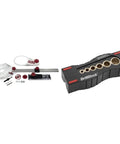 No Fuss Setup Circle Guide Kit And Drill Block Bundle For Exact Router Cutouts and Bullseye Handheld Drilling showing router jig and drill guide.