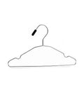 Metal clothes hanger with black rubber cap, isolated on white background.