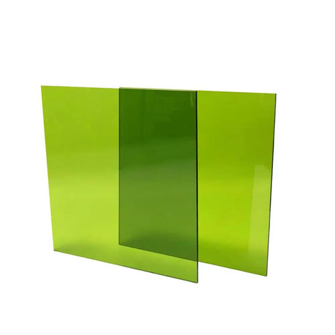 Heavy Duty Laser Safety Window Panel For Fiber Cutting And Engraving Built Tough At Twelve By Twelve Inches With Crystal Clear Viewport, green filter.