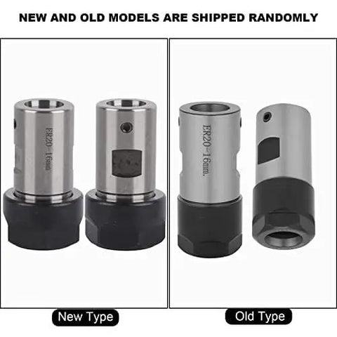 New and old models of Collet Block For CNC Lathe Chuck Holder With 16mm Clamp Rod, ER20 Style High Precision Shaft Clamp Tool shown