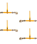 4 Pack Heavy Duty Ratchet Lever Load Binders With Grab Hooks, 12,000 Lb Working Load Limit Each, Powder Coated Yellow