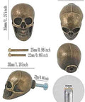 Skull Knob Set Four Pieces Zinc Alloy Heavy Duty Cabinet Pull Handles With Screws Bronze Finish size 3 cm x 3.5 cm