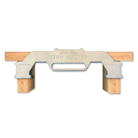 On-Center Stud Layout Tool for Framing, Inch Spacing Precision Wall Stud Framing Tool, Made in USA on wooden frame