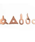 Copper Plated Welding Washer Pads Set For Auto Sheet Metal, 50 Mixed Pads In Triangular And Star Shapes, Durable Steel Spot Welder Consumables