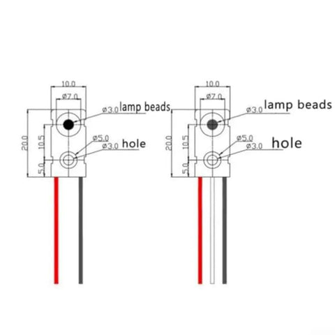 Technical diagram of Five Pack Infrared Break Beam Sensor Module For Arduino And Robotics, showing dimensions and wiring.