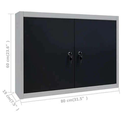 Heavy Hitter 63 Inch Garage Workstation featuring two rugged locking cabinets with keys, measuring 60x80 cm.