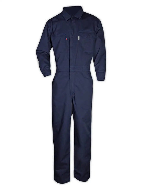 Dual Hazard 7 oz Flame Resistant Contractor Coveralls 88/12 Navy, 1 Pair, Size 7 Small, Arc Flash Safe With NFPA 2112 UI Certification
