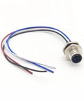 M12 4 Pin A-Coded Straight Male Connector Cable IP67 Waterproof Back-Locking Connector Unshielded PVC Wire 0.5M for Industry