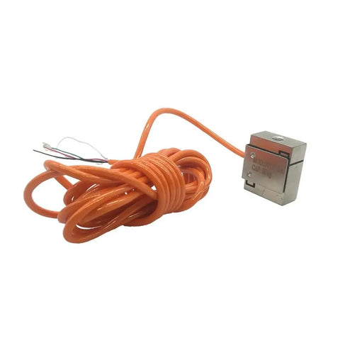Ultra Compact 2Kg S Beam Load Cell For Tension And Compression High Precision Mini Sensor With Four Wire Connection Oil Proof Waterproof Hermetically Sealed Inside For Reliable Weighing In Harsh Environments. orange cable