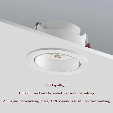 14 Pack White Led Retrofit Can Lights With No Fuss Anti Glare Baffle Trims, ultra-thin LED spotlight in ceiling, perfect for wall washing.