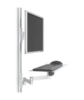 Heavy Duty Monitor Desk Mount With Adjustable Keyboard Tray Super Tight Ergonomic Workstation Arm displaying a steel monitor and keyboard tray.