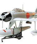 One Forty Eighth Scale Japanese Navy Seaplane Fighter A6M2N Type 2 Floatplane Rufe Model Kit With Sixty Parts In Light Gray And Clear