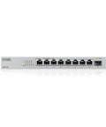 Front view of 8 Port 2.5G Unmanaged Switch With 10G SFP Plus Uplink, Plug And Play, Fanless Desktop Ethernet Splitter