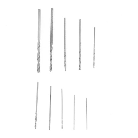 10 micro drill bits set for Pin Vise Hand Drill Double End 1mm Chuck with PCB jewelry metal wood plastic resin DIY crafts