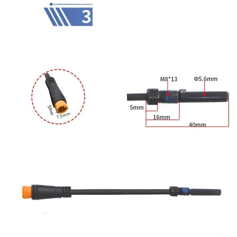 High-Performance E Bike Brake Sensor Cut Off Switch Instant Power Shutdown For 2 Pin Or 3 Pin Wiring With 30 Cm Cable For Quick Safe Stops, 40mm plug