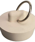 Rubber Stopper, 1-5/8" to 1-3/4" Mobile Home Trailer Bath Tub Camper RV with metal ring, white plastic.
