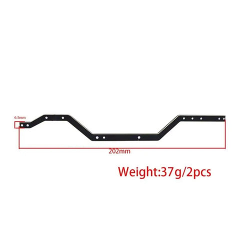 Metal RC Chassis Frame Set For TRX4M 1 To 18 Scale 37G Each 2 Pack with dimensions and weight specs displayed