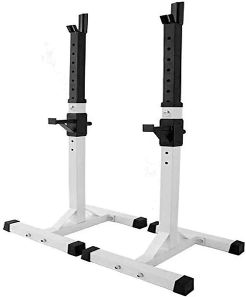 Heavy Duty Dip Stand and Barbell Rack for Home Gym, Adjustable Squat Rack, Bench Press Station with steel construction