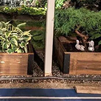4-Piece 17-Inch Garden Raised Bed Corner Brackets With Screws For 20-24 Inch Lumber Black Powder Coated Steel in use