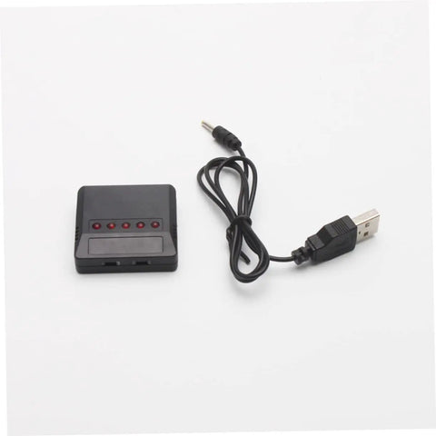 5 In 1 3.7V RC Drone Battery Charger For Quadcopter, Charges 5 Lipos At Once, LED Indicator Display, with USB cable