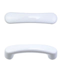Top and side view of White Glossy Ceramic Cabinet Pulls Arch Shaped 4 Pack Dresser Knobs With 3.03 Inch Hole Centers