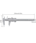 Go-To 6 Inch Carbon Steel Vernier Caliper Non Digital For Accurate 0-150mm Metric Range, 0.02mm Precision Manual Caliper with diagram