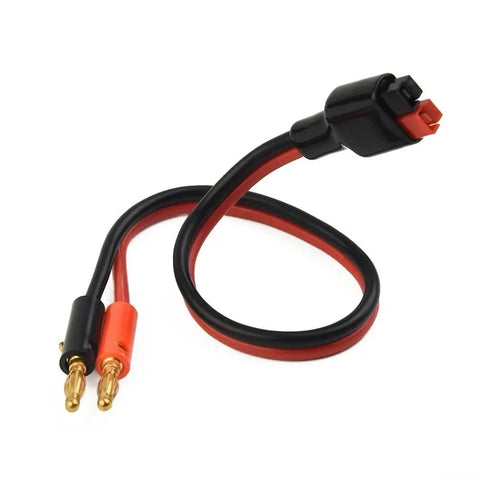 Beefy 30A SB To 4mm Banana Cable Adapter With 12AWG Pure Copper Wire, red and black, for RC LiPo Battery Charging, 30cm length