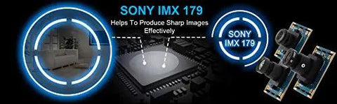 Diagram of Sony IMX179 sensor highlighting features for the Ultra High Resolution 8MP USB Camera Module with 180 Degree Fisheye Wide Angle Lens.