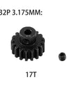 Steel 3.175mm Pinion Gear Set 17T 32P with Screw for 1/10 RC Crawlers, Compatible with Traxxas Arrma HSP HPI AXIAL Tamiya LOSI