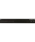 Drop Dead Easy Professional Grade 16 Port Kvm Switch With Cat5 Extended Reach and Dual User Server Control, black metal rack mount design.