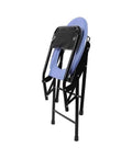 Heavy Duty Steel Frame Folding Commode Chair For Seniors And Mobility Challenges No Sweat Snap Assembly portable chair folded for easy transport.