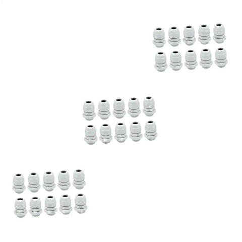 30 Pack M16x1.5 Cable Glands And Connectors, White Polyamide Seals For 5.0-10.0mm Cables, Plug-And-Play Fan Connector M16x1.5