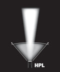 Diagram of beam spread for Beefy 700 Lumen Rechargeable Dual Switch Long Range Flashlight With Ten-Tap Programmable Modes No Charger Included