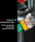 Ideal Electrical in-Sure 3-Port push-in wire connector, orange color-coded for solid/stranded wires, bag of 100.