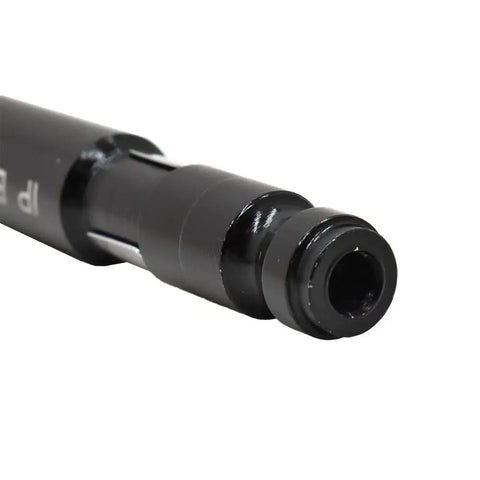 Close-up of the Adjustable Pocket Blow Gun For Automotive Use With One Quarter Inch Automotive Plug Aluminum Body Non Slip Knurled Grip 4.5 Inch Length And 175 PSI Maximum Air Pressure.