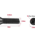 Thirty Pack M2.5 X 6mm Grade 12.9 High Tensile Torx Screws Tank Strong Black Oxide Alloy Steel Fasteners dimensions and detail view