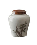 Straight Upgrade For Your Daily Stash With This Heavy Duty Airtight Ceramic Tea Canister Smooth Stoneware Jar Locks In Peak Freshness For Loose Leaf Tea Coffee Beans, decorative tea canister with wooden lid.