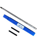 Deadset Reliable HSS Keyway Broach For CNC Machining And Gritty Workshop Slot Cutting Push Type Tool with blue handle and black inserts.