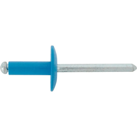 Built Tough Blind Rivets 3/16 Inch Large Head White Aluminum With Steel Shank 250 Pack Box For Quick Sheet Metal Fixes Rock Solid Grip Range Quarter To Three Eighths