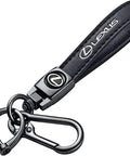 Leather Car Keychain Set For Lexus Models ES350 GS350 GS300h GS450h IS300 LS460 RX350 NX300h with zinc alloy and leather lanyard