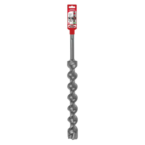 Rebar Demon SDS Max 4 Cutter Carbide Tipped Hammer Drill Bit For Concrete Drilling Heavy Duty Beast 2 Inch Diameter 21 Inch Length 16 Inch Working Length DMAMX1400